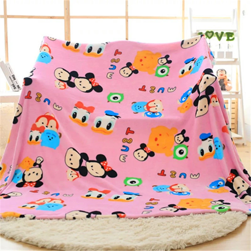 

100X150 Summer Blanket Thin quilt Mickey Mouse Soft Cute Cartoon for Children on Bed Sofa Couch children girl woolen gift