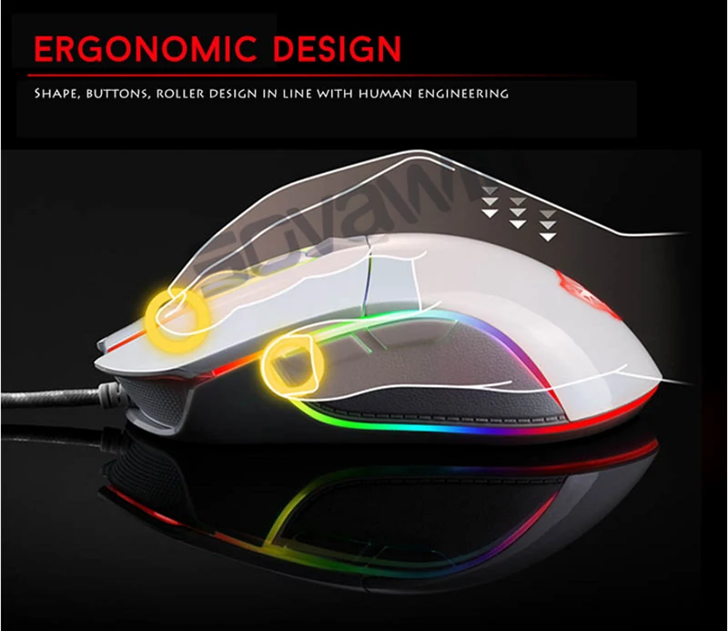 Motospeed V30 RGB игровая мышь для геймера Программирование 3500 dpi USB компьютерная Wried оптическая мышь с подсветкой дыхательный светодиодный для ПК ноутбука Gam