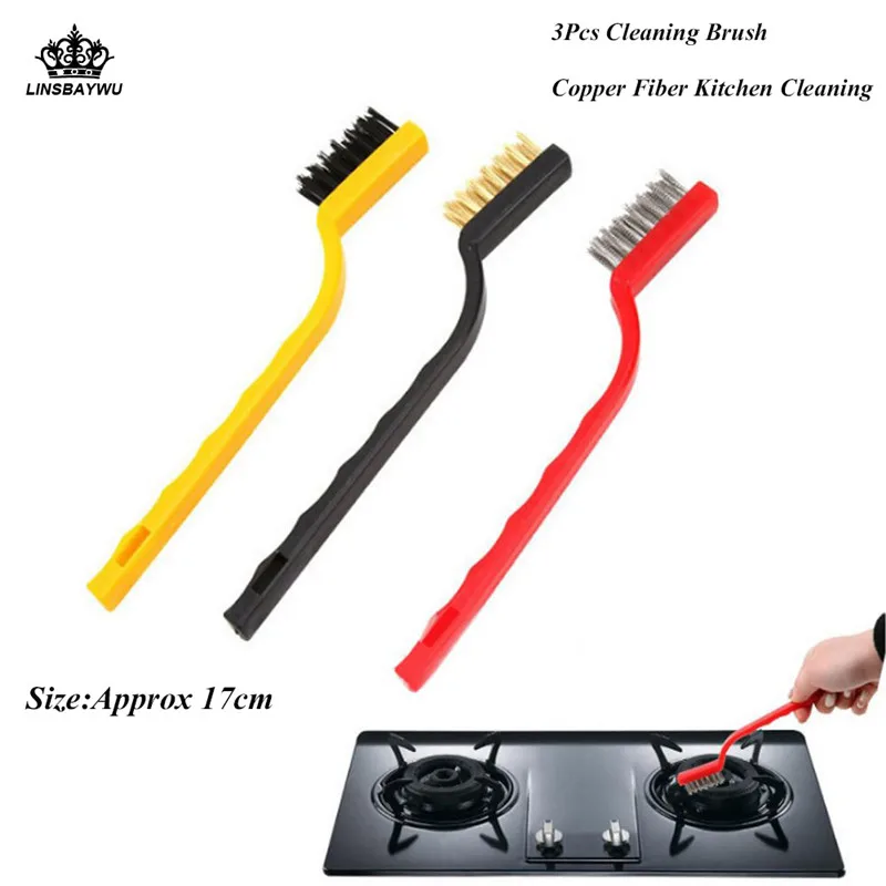Buy 3Pcs/Set Copper Fiber Cleaning Brush Household Home Kitchen Brush Cleaning