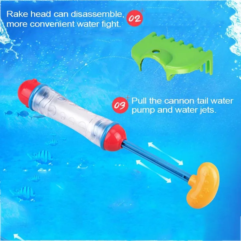 Детские Игрушки для ванны для детей Детский бассейн набор песка вода пляж игрушки распыление пушечное орудие воды бой бластер лопатка-грабли