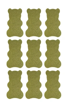 

2.2x3.8cm Gummy bear gold glitter sticker label