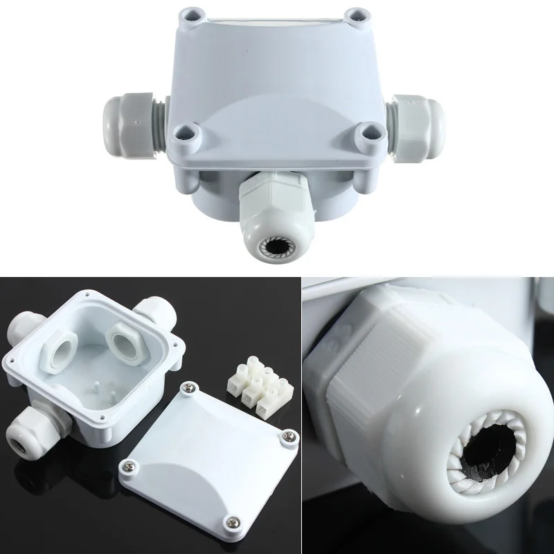 1pc Waterproof Junction Terminal Box 3 Wires Protection Building Connectors IP68 For Outdoor Lighting Connections