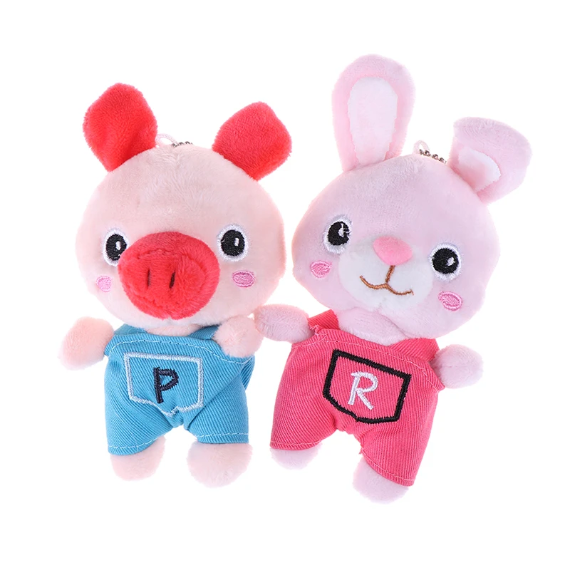 

12CM Cute Brown Bear Rabbit Plush Pendant Cartoon Stuffed Animal Plush Doll To Small Pendant for Kids Gift Plush Toy