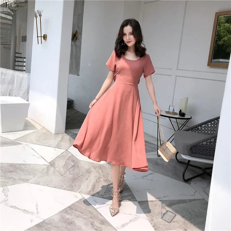 

casual dresses for women 2019 sweet classy dress fitted pleated kawaii mexican dress vintage bohemian dress U0029