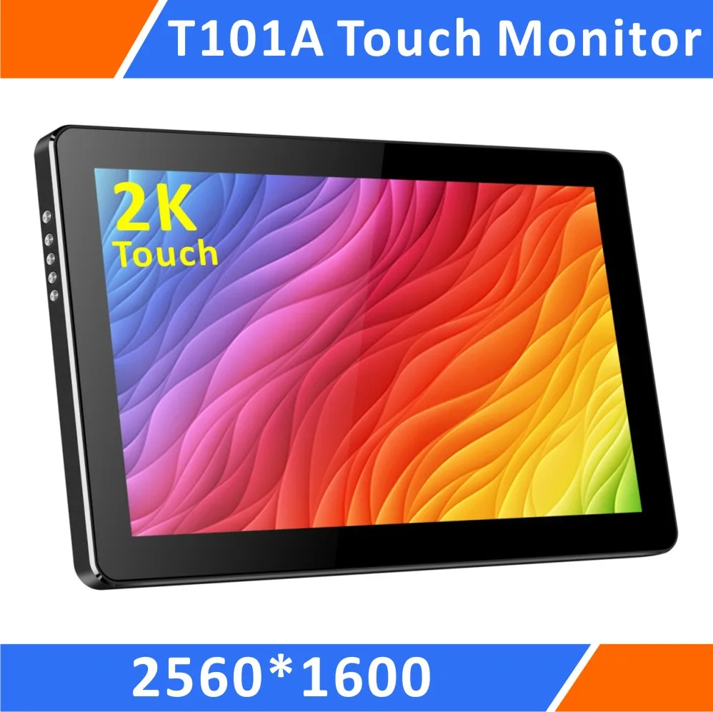 

10.1 Inch Mini 2K Portable Touch Monitor With 1440P Screen USB-C/HDMI Input,USB Powered,For PS3 PS4 Xbox Mini-PC(T101A)