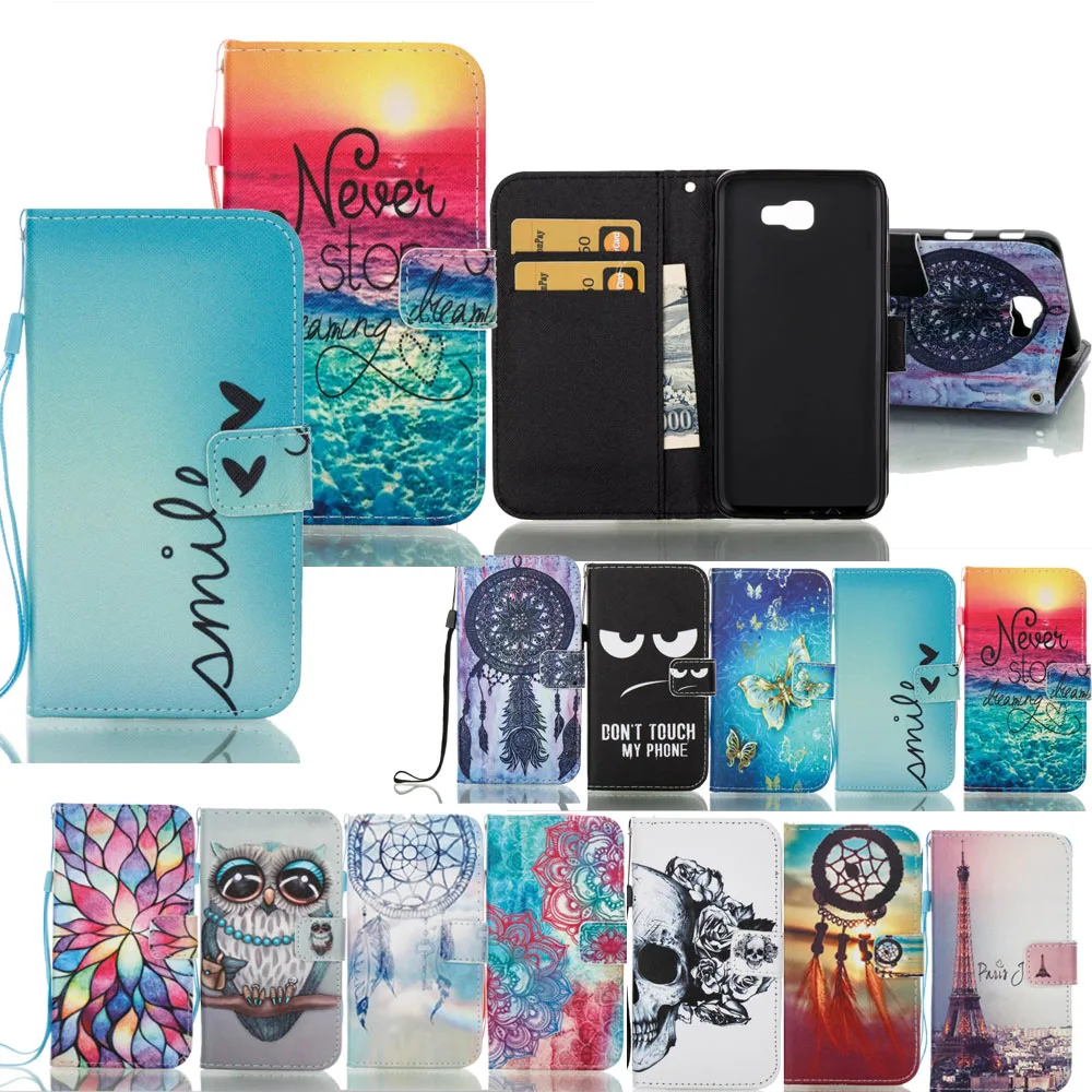 

For Samsung J5 Prime Patterned Flip Wallet Leather Case Cover Stand For Samsung Galaxy J3 Prime J7 Prime A3 A5 2017 J5 J7 2017