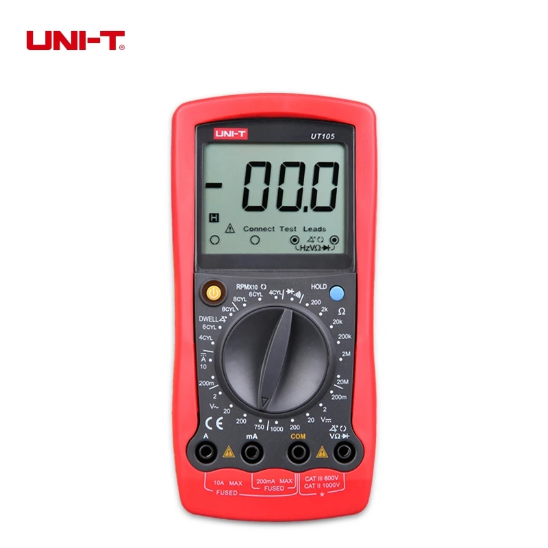 UNI-T UT105 Digital Automotive Multi-Purpose Meters DC Ammeter AC & DC Voltmeter Multimeter Resistance Tester UNI-T UT105 Digital Automotive Multi-Purpose Meters DC Ammeter AC & DC Voltmeter Multimeter Resistance Tester