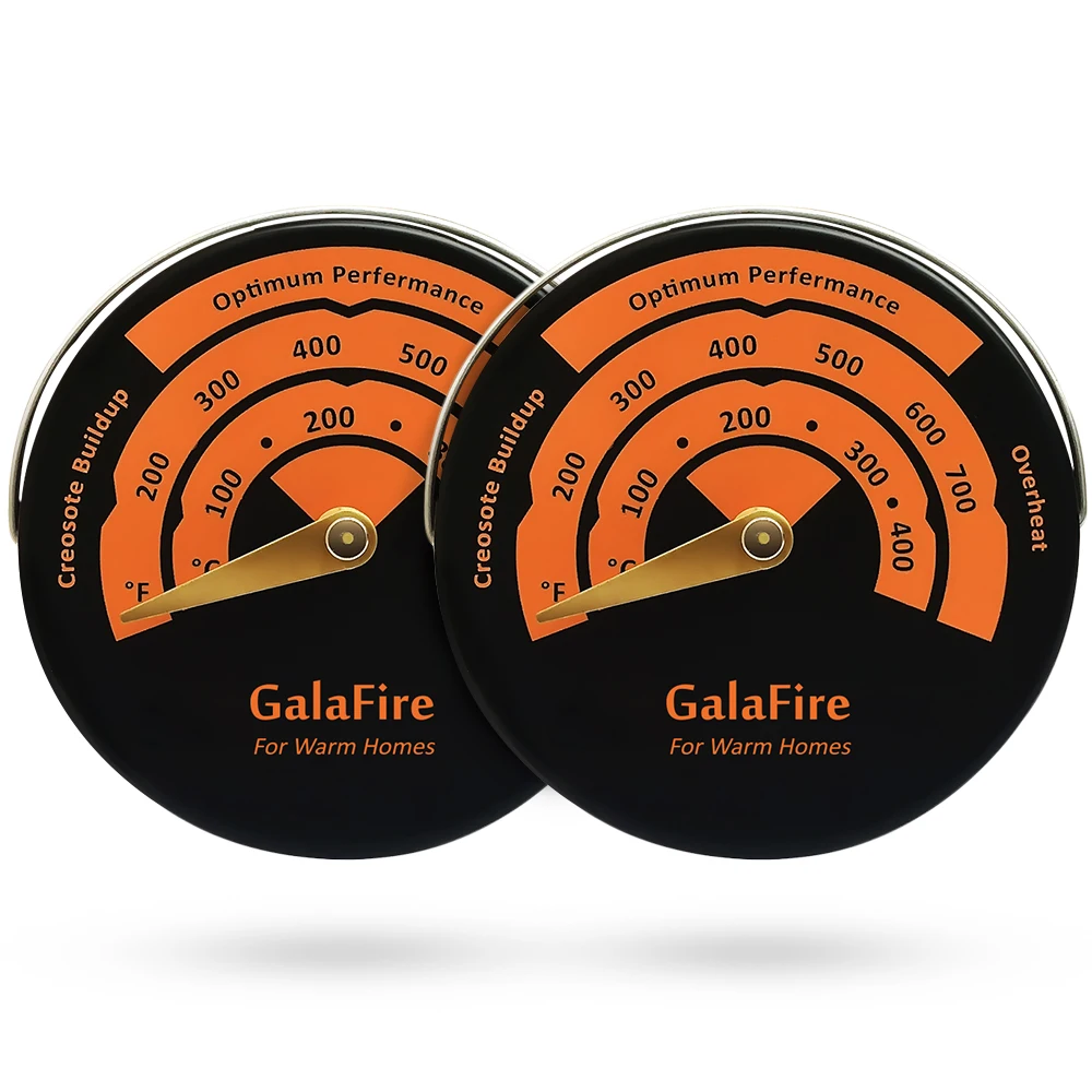2PCS Magnetic Stove Pipe Thermometer Oven Thermometer for Wood Burning Stoves Gas Stoves Pellet Stove Stoves Avoid Stove Fan Damaged by Overheat