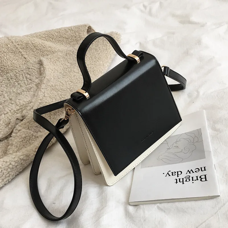 Burminsa Summer Unique Small Crossbody Bags For Girls Korean Style Trapezoidal Women Handbags Flap Shoulder Messenger Bags - Цвет: Black