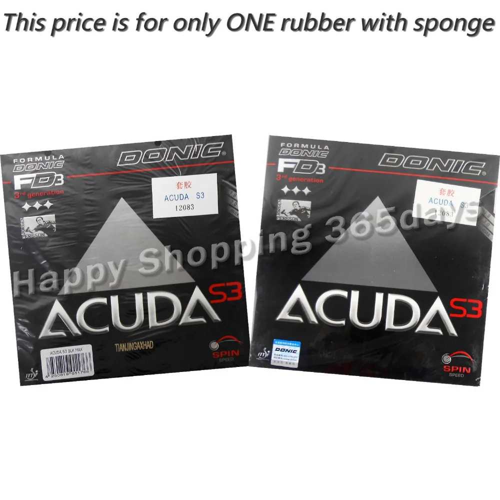 

Donic ACUDA S3 S 3 S-3 12083# pips-in table tennis pingpong rubber with sponge