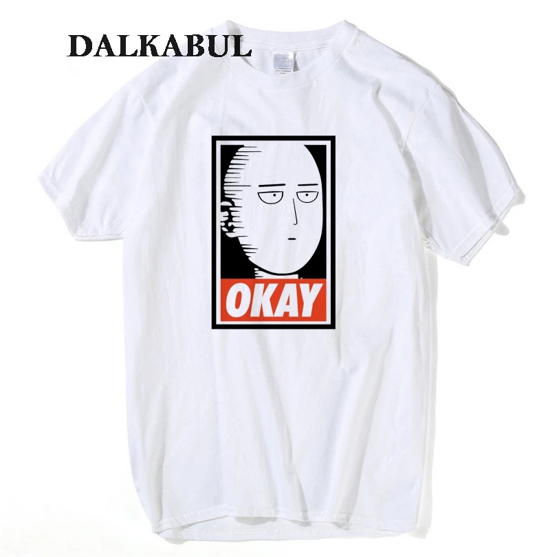 Saitama Oppai Футболка мужская футболка с героями из мультфильма One Punch Man 2018 летняя