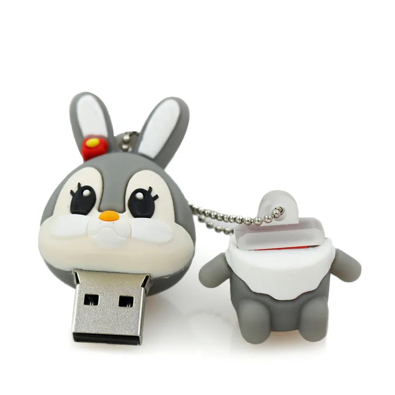 Usb флеш-накопитель, флеш-накопитель, розовый кролик, карта памяти, серый кролик, 2 ГБ, 4 Гб, флешка, 8 ГБ, 16 ГБ, мультипликационный персонаж, u диск