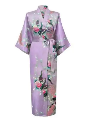 Plus Size Chinese Women Long Robe Kimono Bathrobe Bride Bridesmaid Wedding Sleepwear