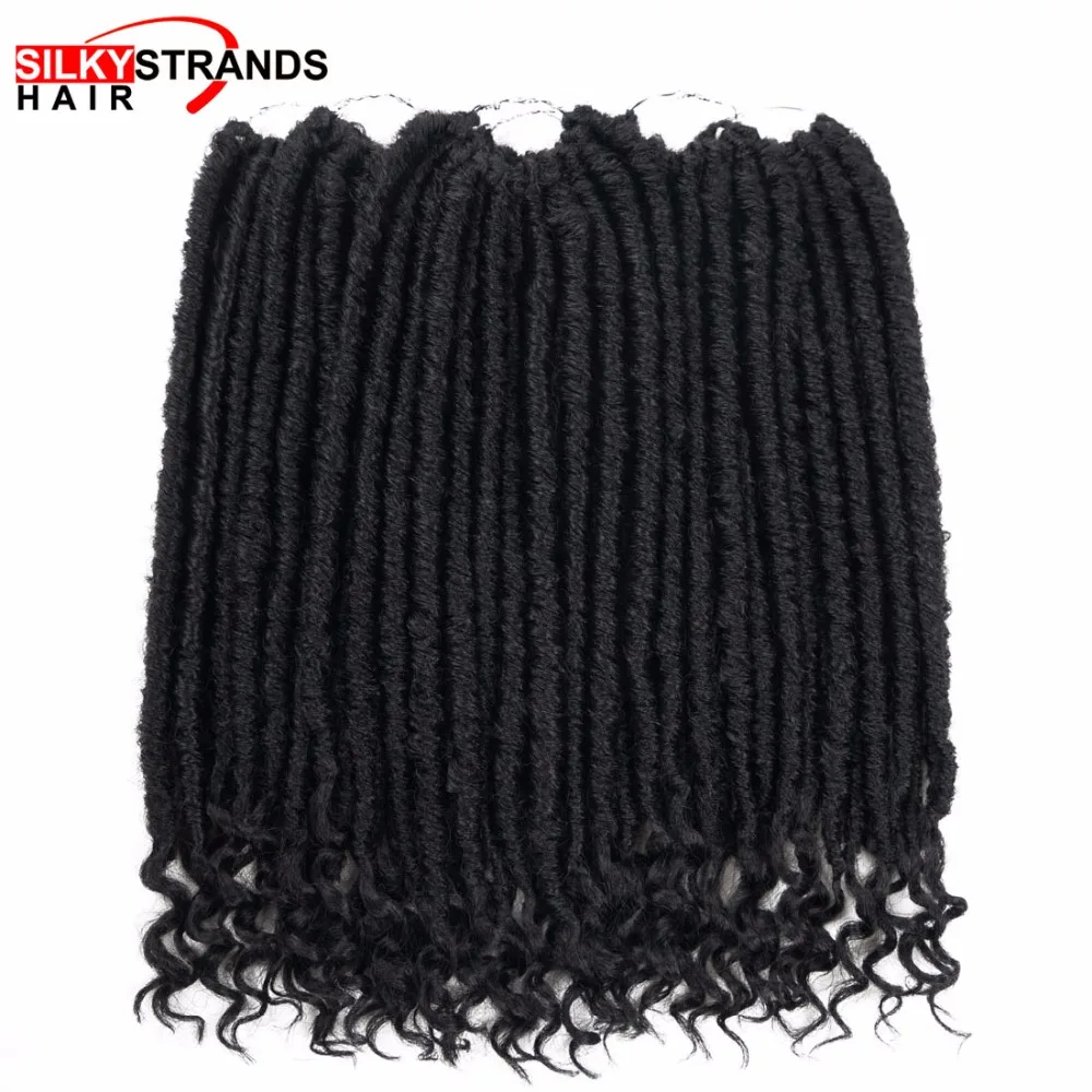 Короткие богиня Locs крючком волос канекалон Jumbo Dreads прическа Ombre Синтетические плетение волосы шелковистые пряди 14 дюймов