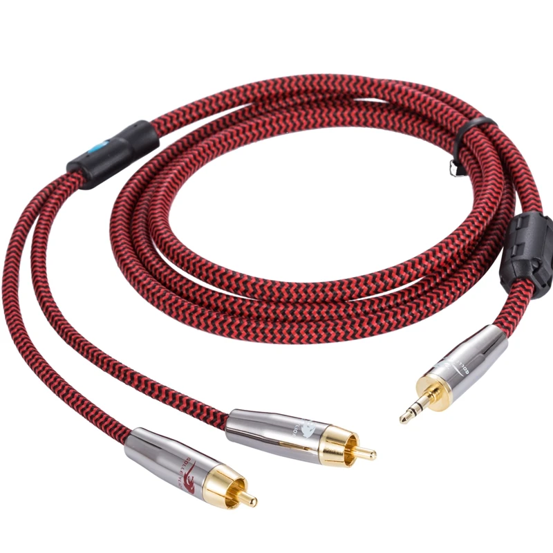 Audio Cable 3.5mm Mini Jack to Dual RCA Phono for TV DVD Speaker Subwoofer Cable 1/8\