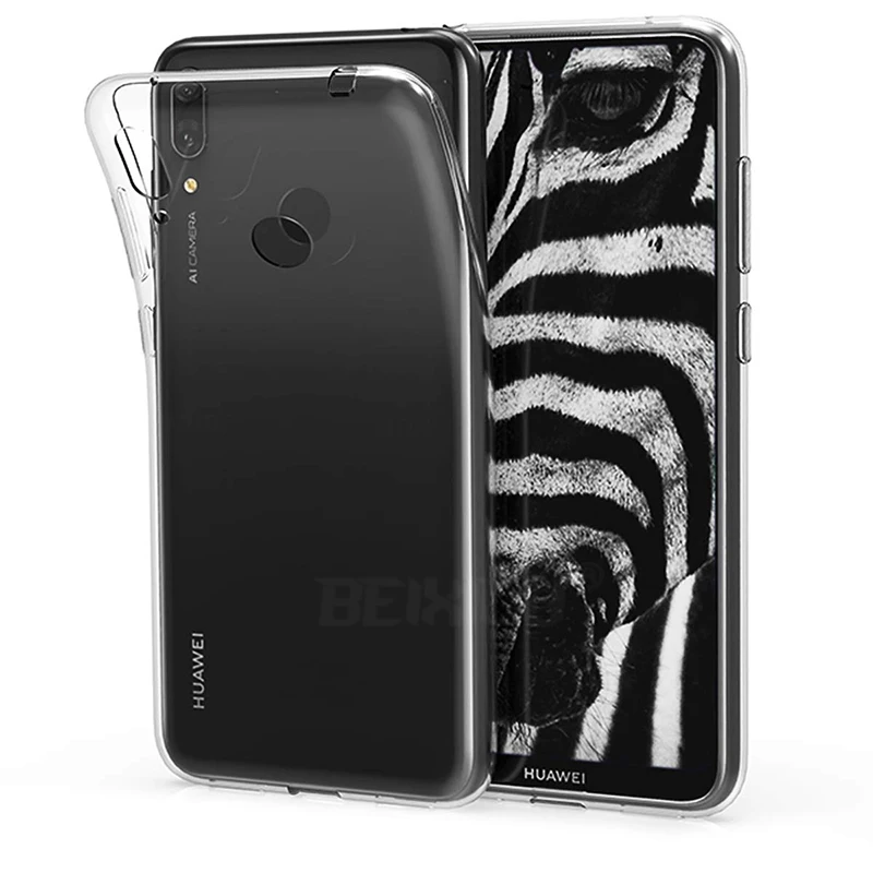Чехол для Huawei Y7 2019 прочный силиконовый прозрачный мягкий чехол из ТПУ защитный на