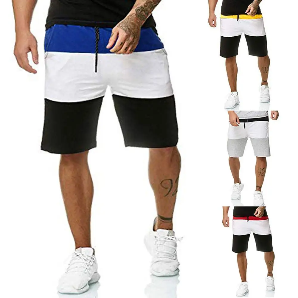 Мужские комбинированные новые стильные хлопковые комбинезоны с несколькими карманами, шорты, модные штаны, повседневные спортивные штаны для фитнеса, спортивная одежда J5