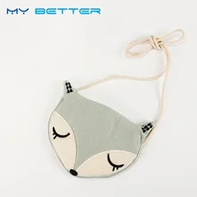 Милый детский кошелек для монет, Женский кошелек для монет, сумочка для денег, сумка-мессенджер с лисой, сумка для хранения, подарок для ребенка