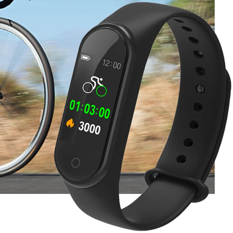 

Sports M4 Smart Heart Rate Monitor Bracelet HD Large Color Screen Calories Waterproof Smart Band Fashion Magnetic Smart Watch