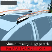 Алюминиевый сплав серебристые боковые брусья Рейлинги на крышу багажника Аксессуары для Toyota RAV4 XA40 2013