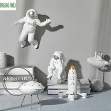 Декоративная скульптура в скандинавском стиле, статуэтка астронавта, Офисная ракета, НЛО, миниатюрная модель героя, креативная фигурка, фигурки, ремесла