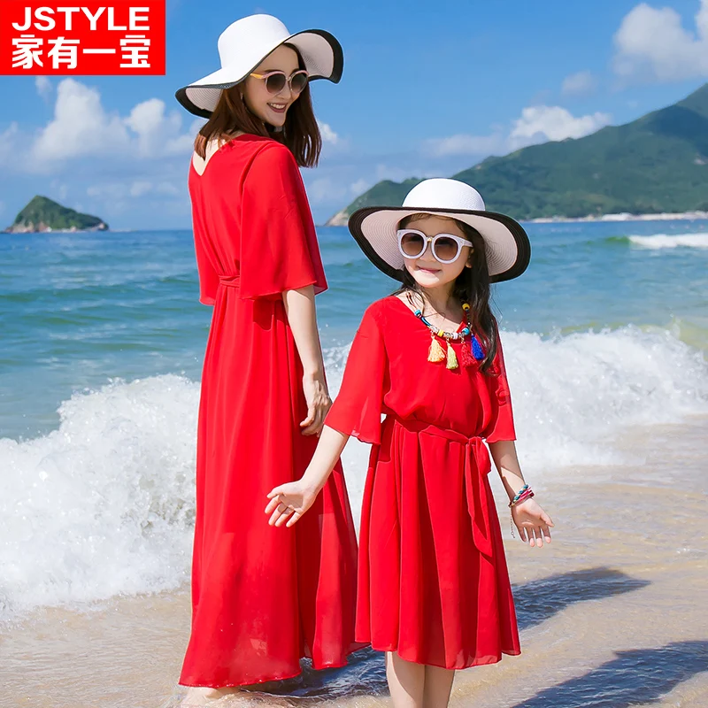 

Matching Mother Daughter Wedding Party Dress Girls Dresses For Party Holiday Family Clothes Vestido Mae E Filha 2017 Summer Hot