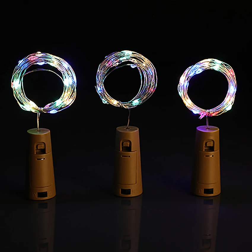 Wine Bottle Lights with Cork Battery Operated LED Shape Silver Wire Fairy Mini String for DIY Party Decor Wedding | Лампы и освещение