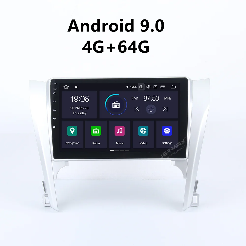 

JSTMAX 10.2'' Android 9.0 4G + 64G ISP Screen Car Radio Stereo Player For Toyota Camry 2012 2013 2014 GPS Navigation