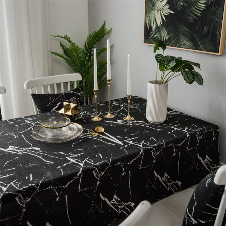 Черная мраморная скатерть, для дома/отеля, покрытие стола, Mantel De Mesa, многофункциональная, с принтом, ткань, Nappe, medini