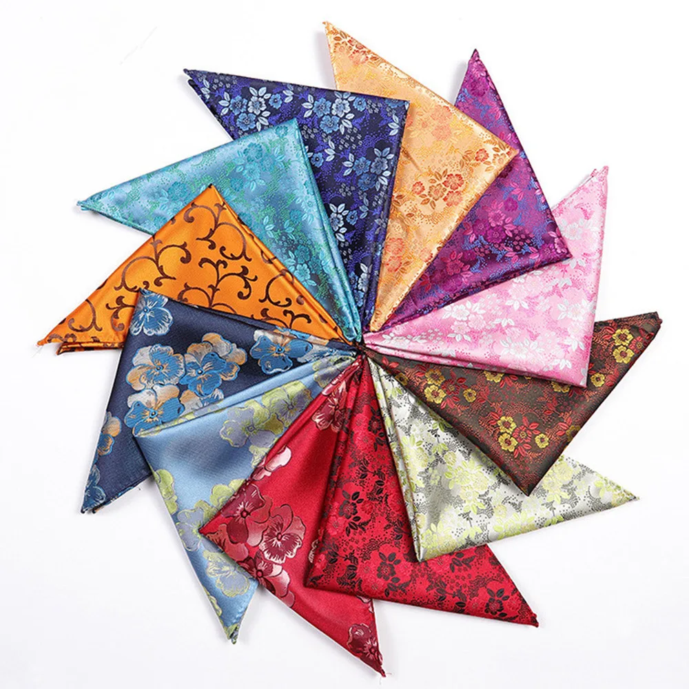 

CityRaider Floral Print Men's Pocket Square Fashion Silk Handkerchiefs Polyester Wholesale VIP Link 25*25cm A068