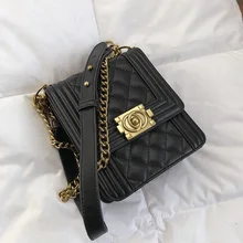 Женская Новая мода Lingge цепь маленькая квадратная сумка через плечо сумка сумки