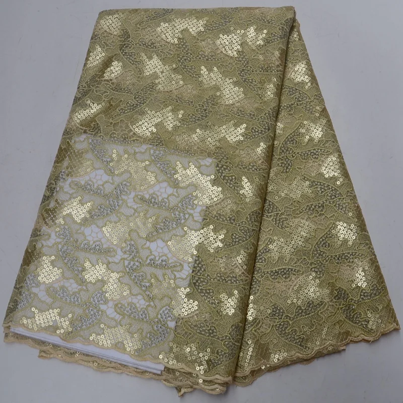 

Best Quality African Lace Fabric Golden Yellow High Quality Emboridery Organza Lace Fabric With Sequin For Wedding PSA146-2855