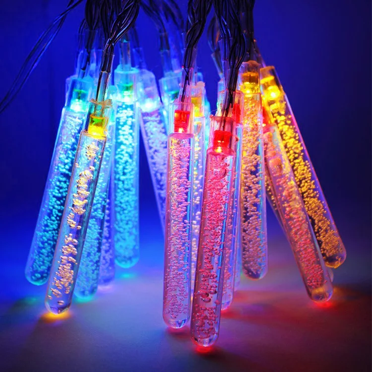 Us 15 27 9 Off Christmas Solar Led String Lights 4 8m 20 Bubble Bar Picks Cone Lamps Luces Navidad Garden Outdoor Garland Fairy In