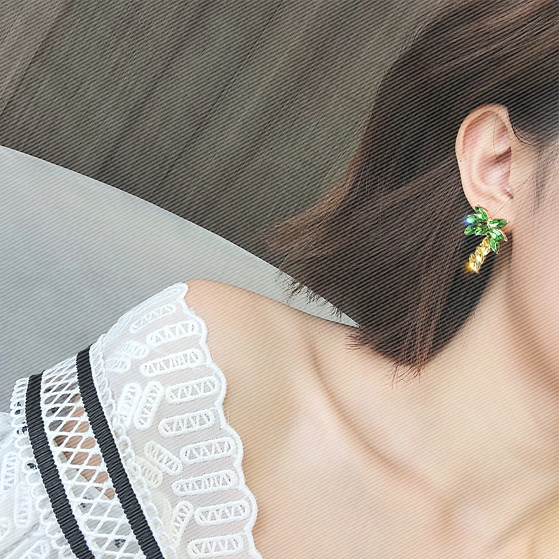 Женские серьги в виде ананасов BUENOS сережки Длинные преувеличенные висячие с