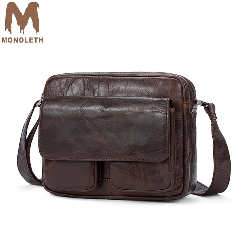 

MONOLETH 2018 New Arrival Men's Messenger Bags For Men genuine leather Cross Body Bag Men's Bag Shoulder Bags Casual
