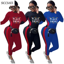 Letter Offset Print Rompers Womens Jumpsuit Long Pants Back Zip Striped Side Turtleneck Fall 2018 Bodycon Bodysuit Sexy One Pcs