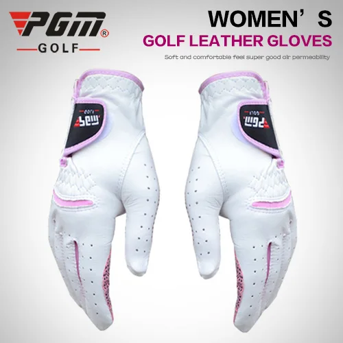 Women Genuine Leather Golf Gloves Soft Nonslip Breathable Sheepskin