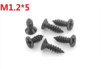

2000PCS M1.2*5 Hard BLACK flat head Phillips drywall screw Cross Bolt Countersunk Head Self tapping Electronic Screw