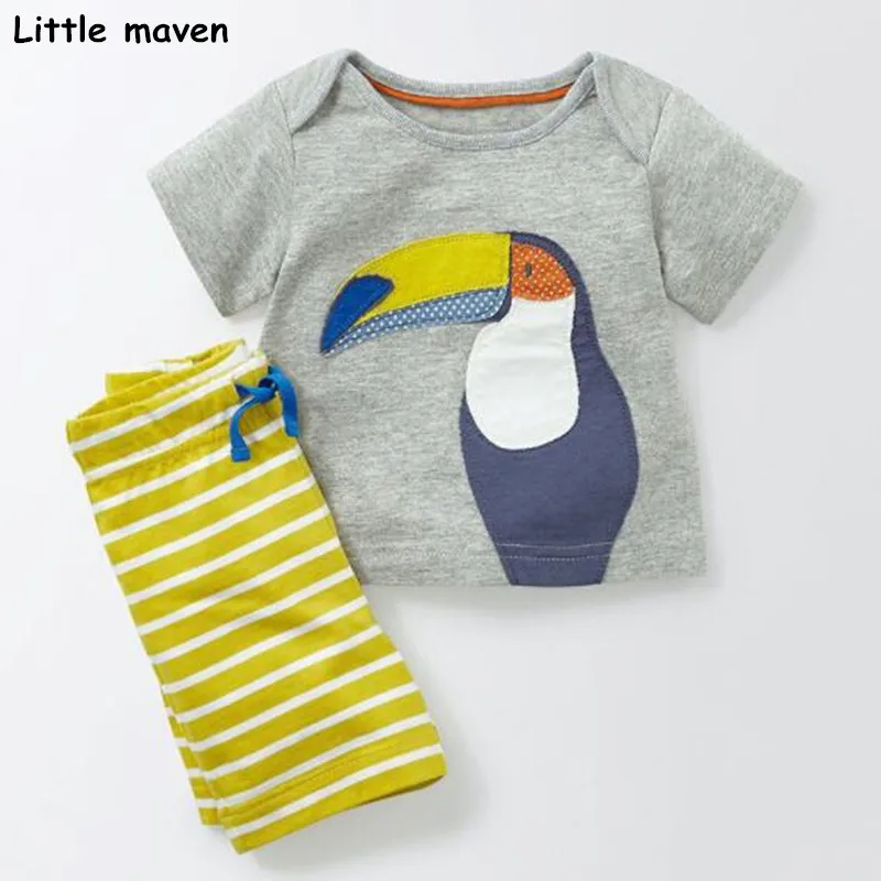 Conjuntos de Crianças Camisa + Calças Pouco Maven Novos Meninos Outono Algodão Marca Manga Longa Dinossauro Impressão t 20208 2020 2 Mamãe e Bebê