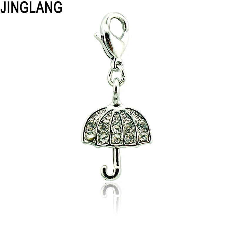 JINGLANG DIY High Quality New Arrival Promotion High Quality Silver Crystal Umbrella Pendant for