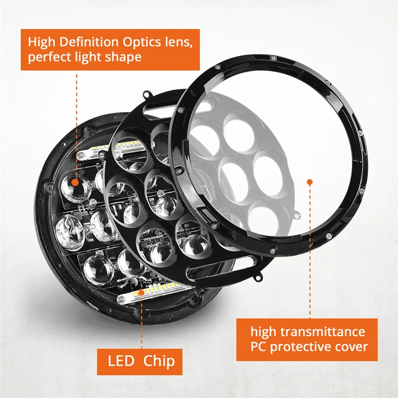 Auxmart LED 2 шт. 7 дюймов 150 Вт фара для Jeep Wrangler Land Rover Hummer Harley Светодиодная лампа H4 H13