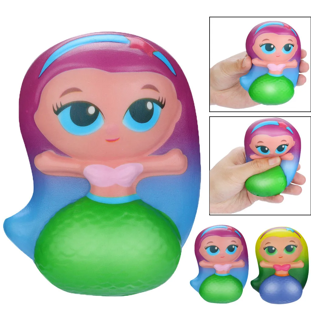 Toy Kawaii Mermaid Slow Rising Cream Scented Stress Relief Toys Gifts Rising Kids Squeezable Toy Gadgets Stress Toy