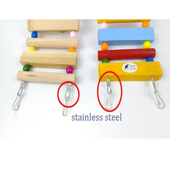 AHUAPET Parrot Toys Hammock With Stand Cage Platform Bird Cage Pappagallo Wood Stainless Steel Totoro Ladder Pigeon Supplies E 4