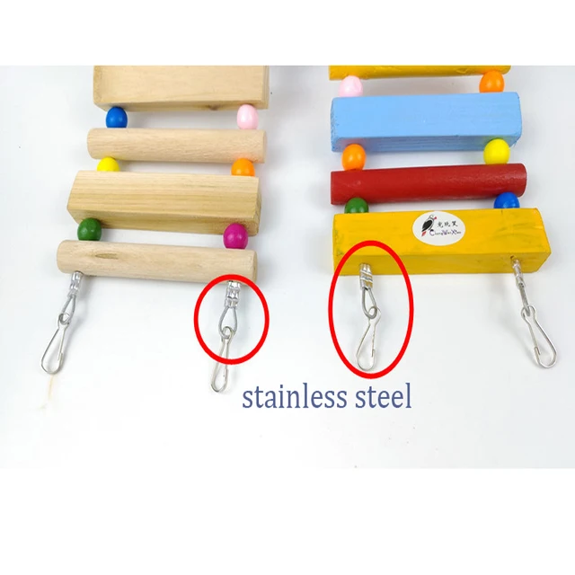 AHUAPET Parrot Toys Hammock With Stand Cage Platform Bird Cage Pappagallo Wood Stainless Steel Totoro Ladder Pigeon Supplies E 4