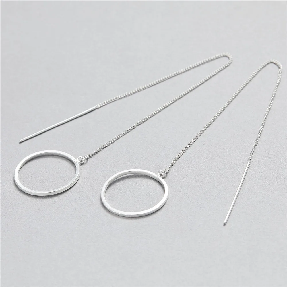 big circle earrings 100% 925 Sterling silver Jewelry fashion Hypoallergenic dangle earrings for women gift charms