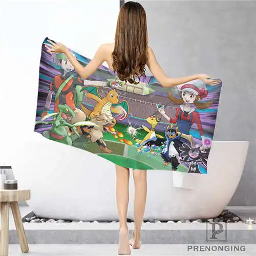 Custom Pokemon-(1) Bathroom Washcloth Towels Face Towel/Bath Towel Shower Towels Size 33x74cm/72x143cm#18-12-17-06-259 - Цвет: Face or Bath Towel