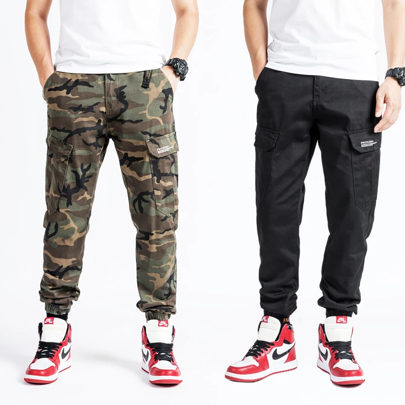

Fashion Streetwear Men Jeans Camouflage Military Harem Trousers Big Pocket Cargo Pants Slack Bottom Hip Hop Joggers Pants Men