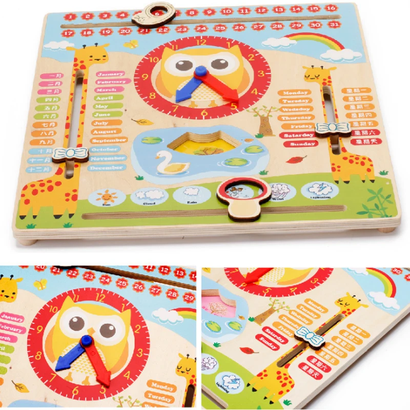 Kids Learning Calendar Clock table Game Toys Baby Wooden block Model Building Educational Toys for Children Gitfs Kids Learning Calendar Clock table Game Toys Baby Wooden block Model Building Educational Toys for Children Gitfs