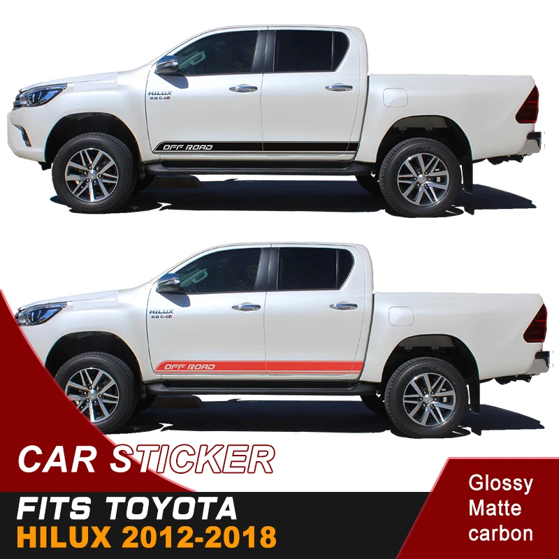 

fit for TOYOTA HILUX revo and vigo 2012 2013 2014 2015 2016 2017 2018 car decals off road side stripe graphic Vinyl 4x4 sticker