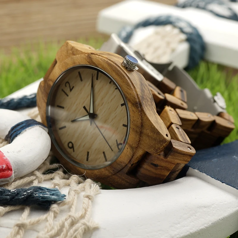 Luxury 2017 Brand BOBO BIRD Watch Men Wooden Watches Zebrad Wood Strap Wristwatches Reloj Masculino C-G24